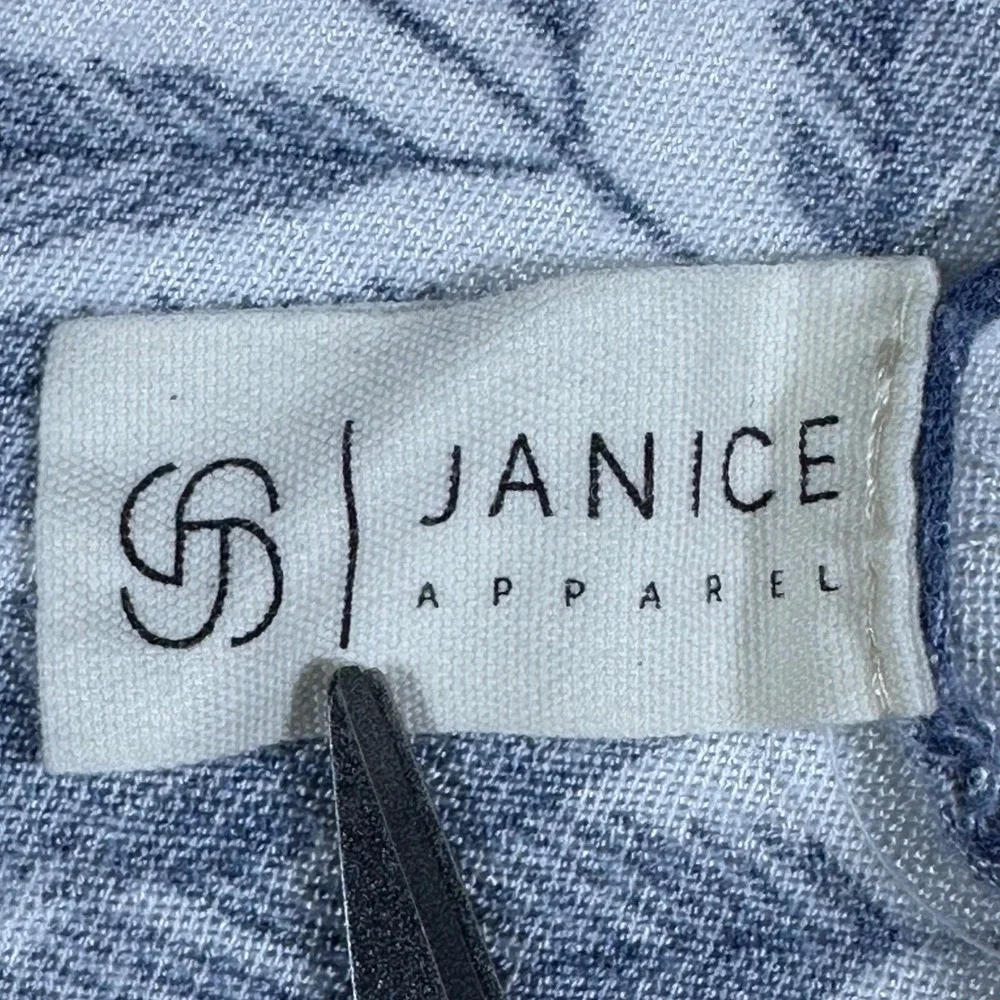 Janice Apparel Kimono Women One Size Blue White Tropical Palm Leaf Print Wrap